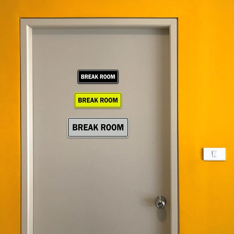 All Quality Standard Break Room Door or Wall Sign - Silver - Large 1 Pack - Image 2